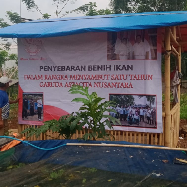DPW GAN Banten Resmikan Pembibitan Ikan di Kolong Tol Pamulang