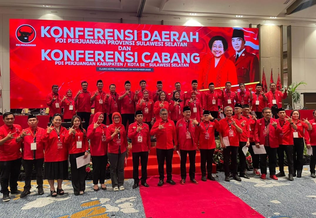 Konferda dan Konfercab VI PDIP Sulsel Rampung, Struktur Kepengurusan DPD dan 24 DPC Resmi Ditetapkan