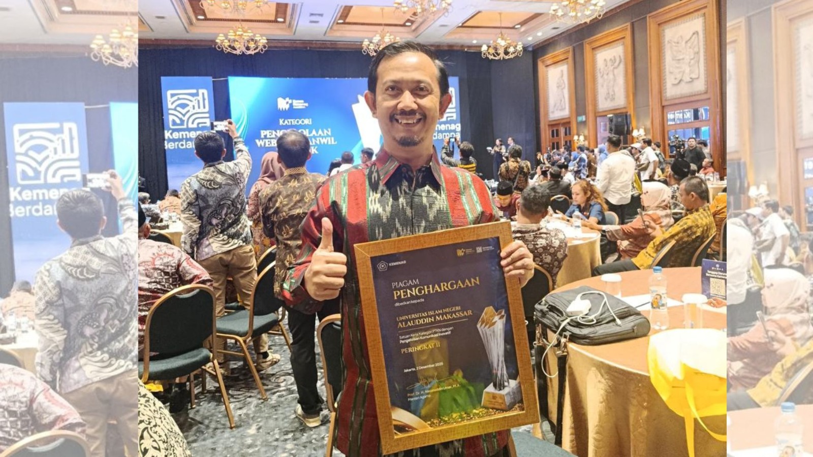 UIN Alauddin Makassar Raih Peringkat II Humas Kemenag Awards untuk Pengelolaan Komunikasi Inovatif